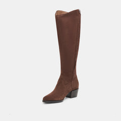 VIRONA H2O WIDE CALF BOOTS DK BROWN SUEDE