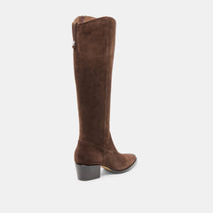 VIRONA H2O WIDE CALF BOOTS DK BROWN SUEDE
