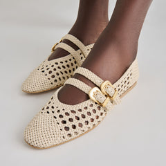 BAYLEE WOVEN BALLET FLATS CREME WOVEN STELLA