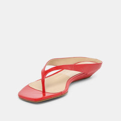 GIZEL SANDALS RED CRINKLE PATENT