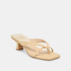 BREVEL HEELS NATURAL RAFFIA
