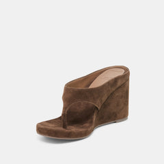 HINNA WEDGES DK BROWN SUEDE