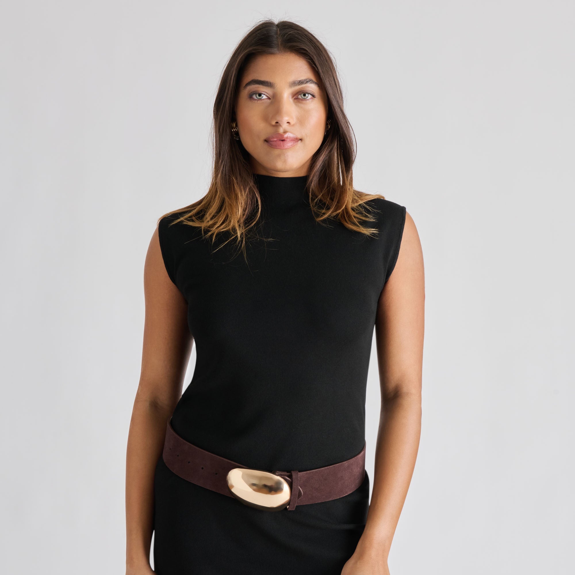 BUBBLE BUCKLE BELT MAHOGANY GOLD