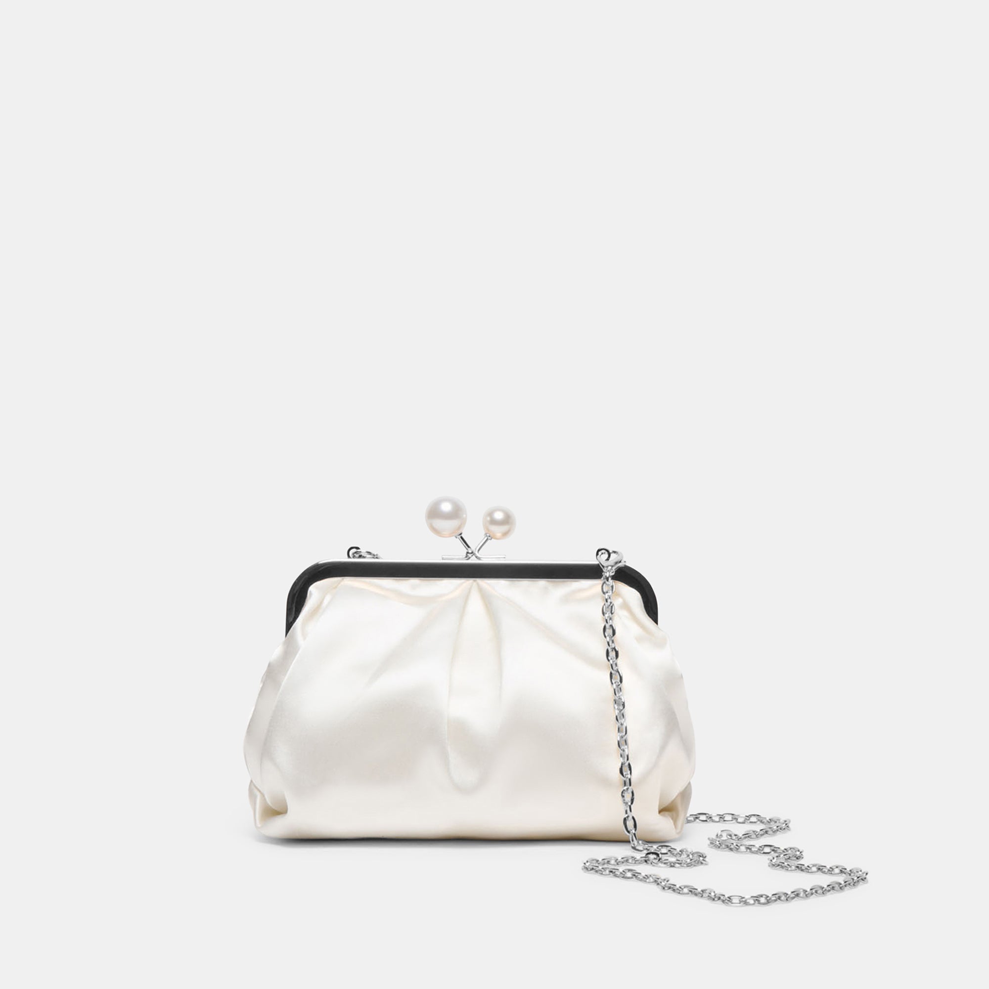 KENDALL CLUTCH WHITE SATIN