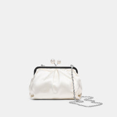 KENDALL CLUTCH WHITE SATIN