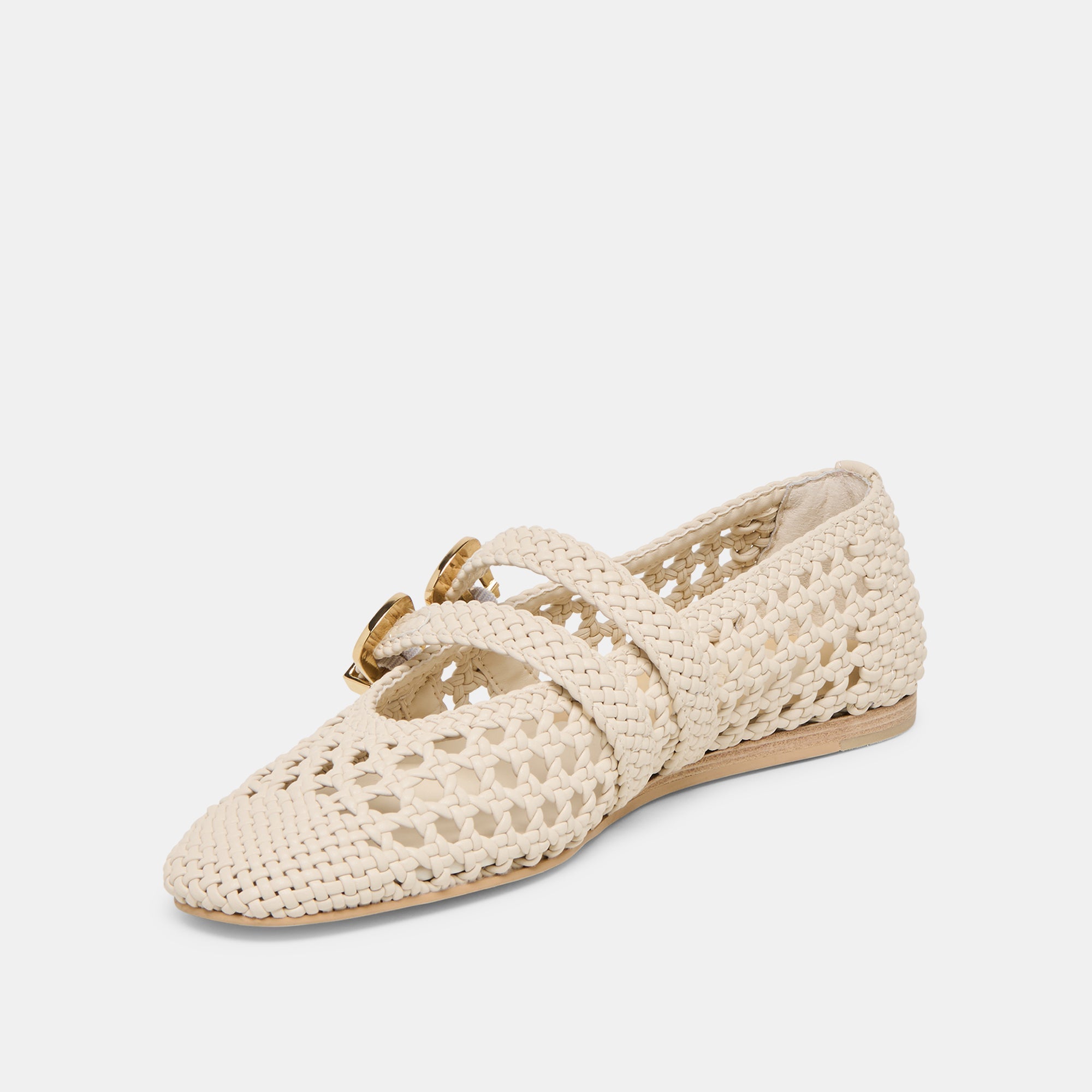 BAYLEE WOVEN BALLET FLATS CREME WOVEN STELLA