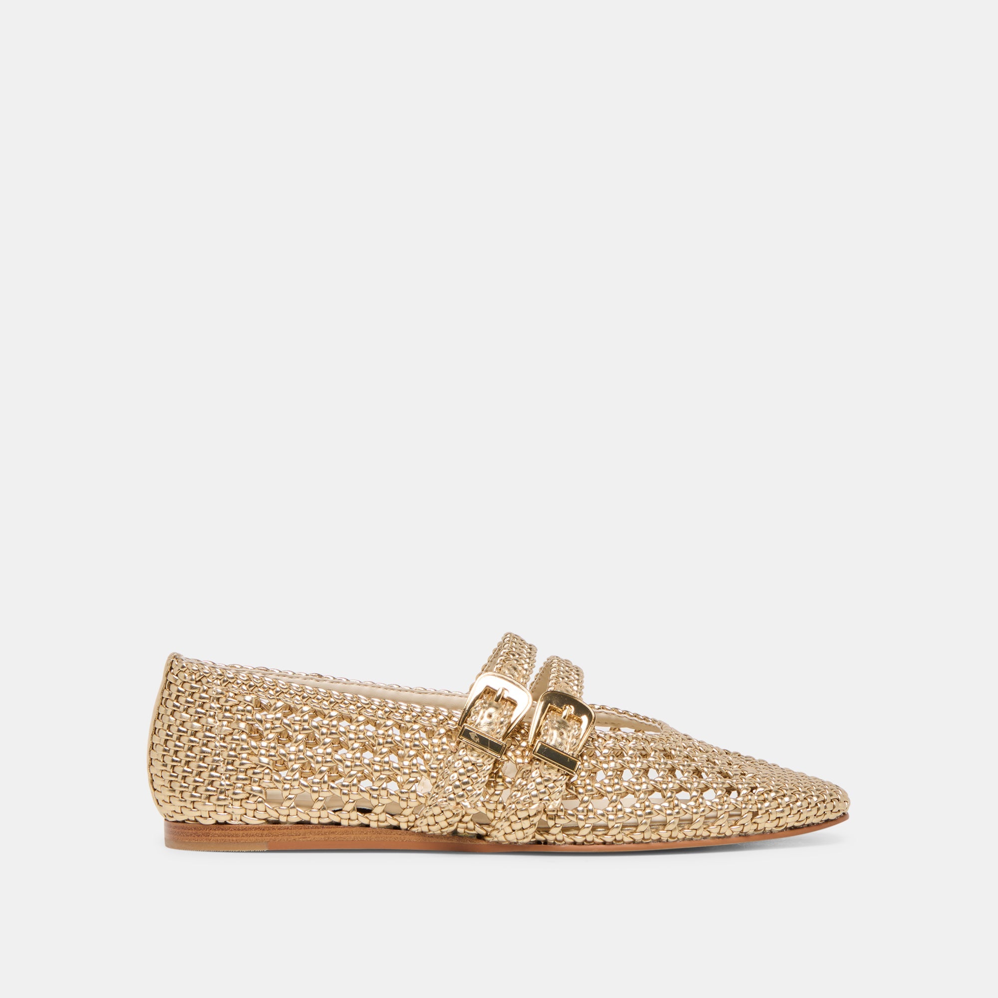 BAYLEE WOVEN BALLET FLATS GOLD WOVEN STELLA