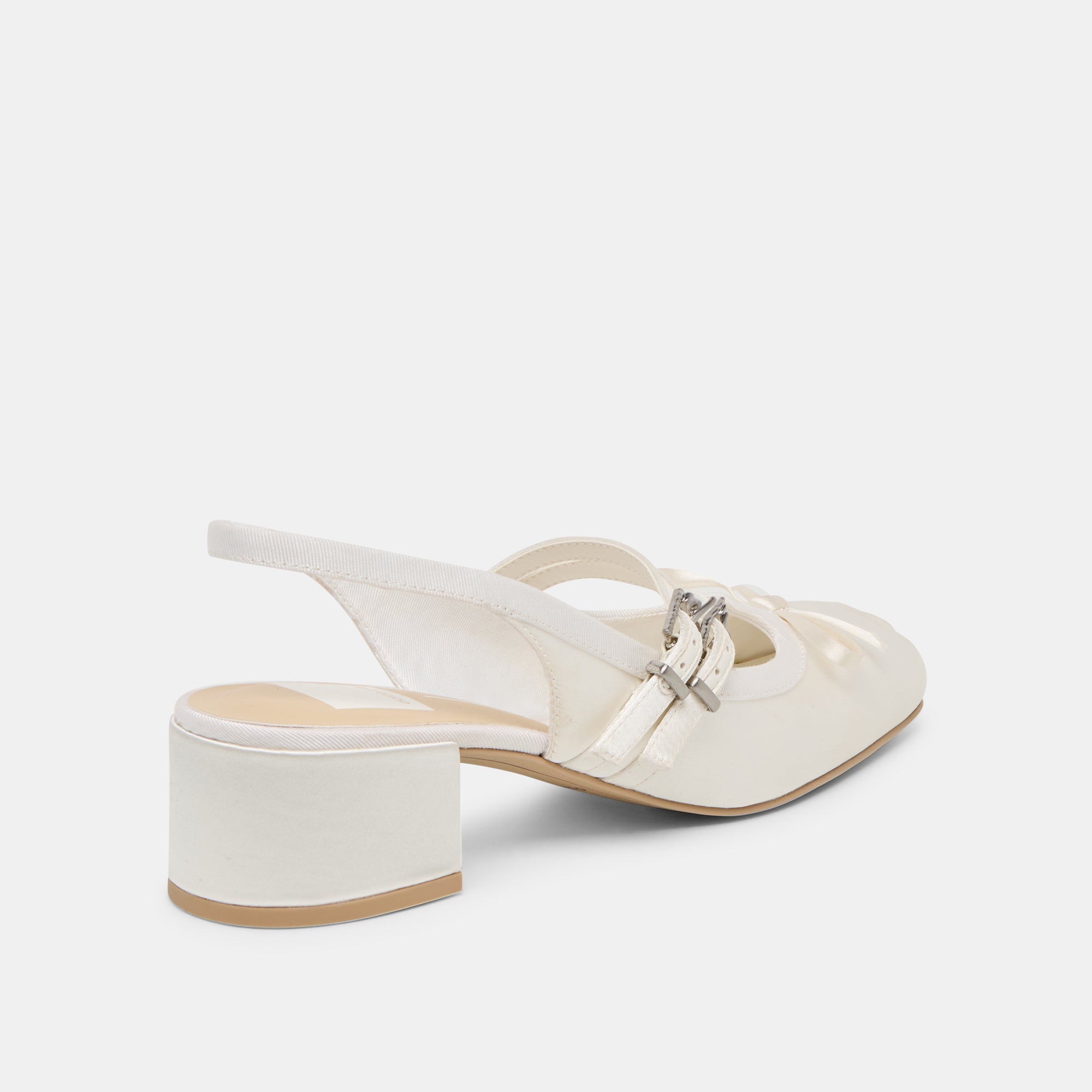 LORIS HEELS TRUE WHITE SATIN