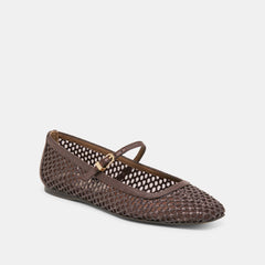 REYES BALLET FLATS CHOCOLATE WOVEN RAFFIA