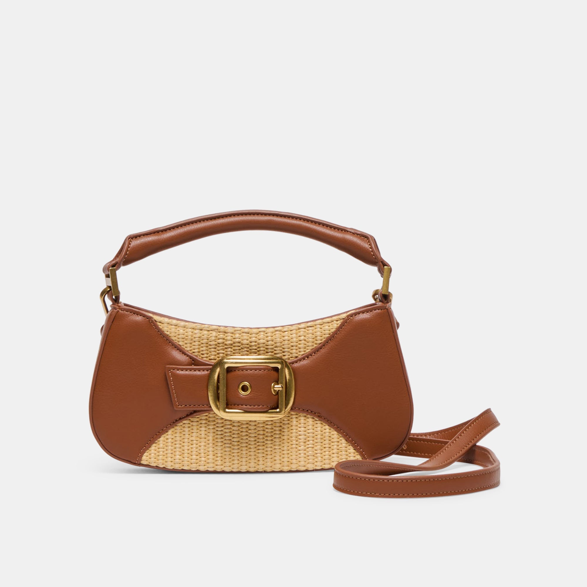 NUALA RAFFIA HANDBAG SADDLE STELLA