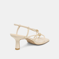 MYLEE WIDE HEELS CREME LEATHER
