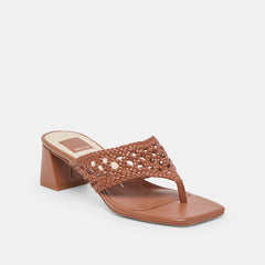 BARLO HEELS COGNAC WOVEN STELLA