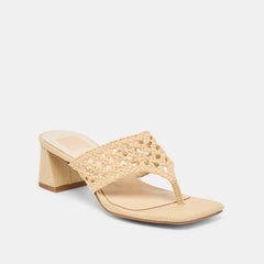 BARLO HEELS LT NATURAL WOVEN RAFFIA
