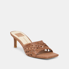 BOWEN HEELS COGNAC RAFFIA