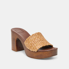 CELEST HEELS NATURAL RAFFIA
