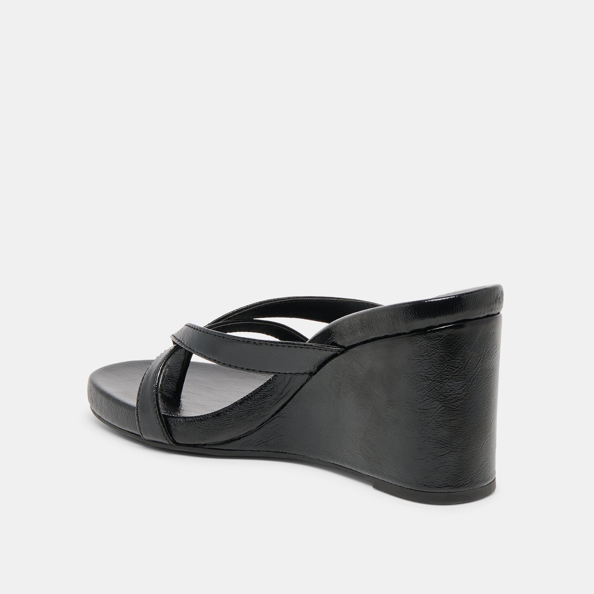 HELAN WEDGES BLACK LEATHER