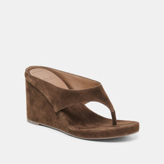 HINNA WEDGES DK BROWN SUEDE