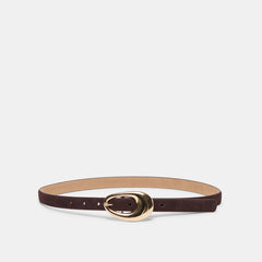 ORGANIC OVAL BUCKLE BELT MAHOGANY GOLD