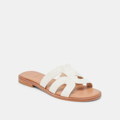 EMON SANDALS WHITE RAFFIA