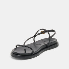 DOM SANDALS BLACK LEATHER