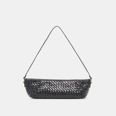 SAVAII WOVEN SHOULDER BAG BLACK WOVEN LEATHER