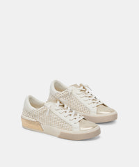 ZINA SNEAKERS BONE GOLD WOVEN