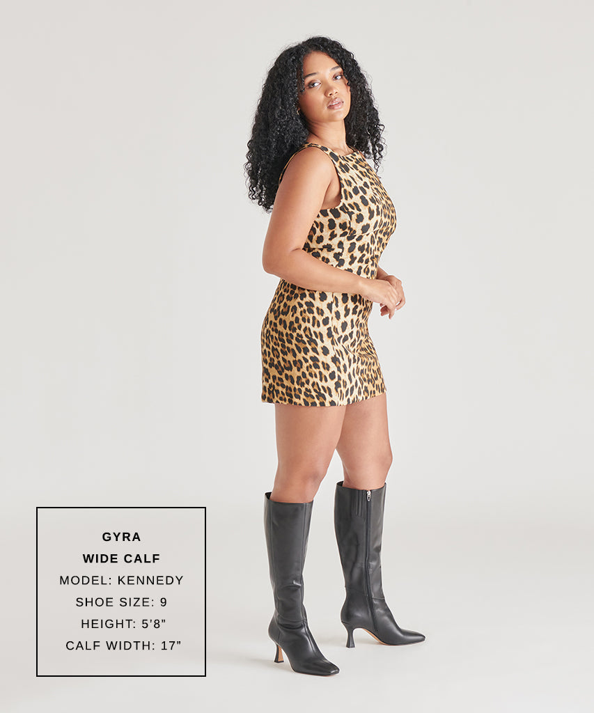 GYRA WIDE CALF BOOTS BLACK LEATHER