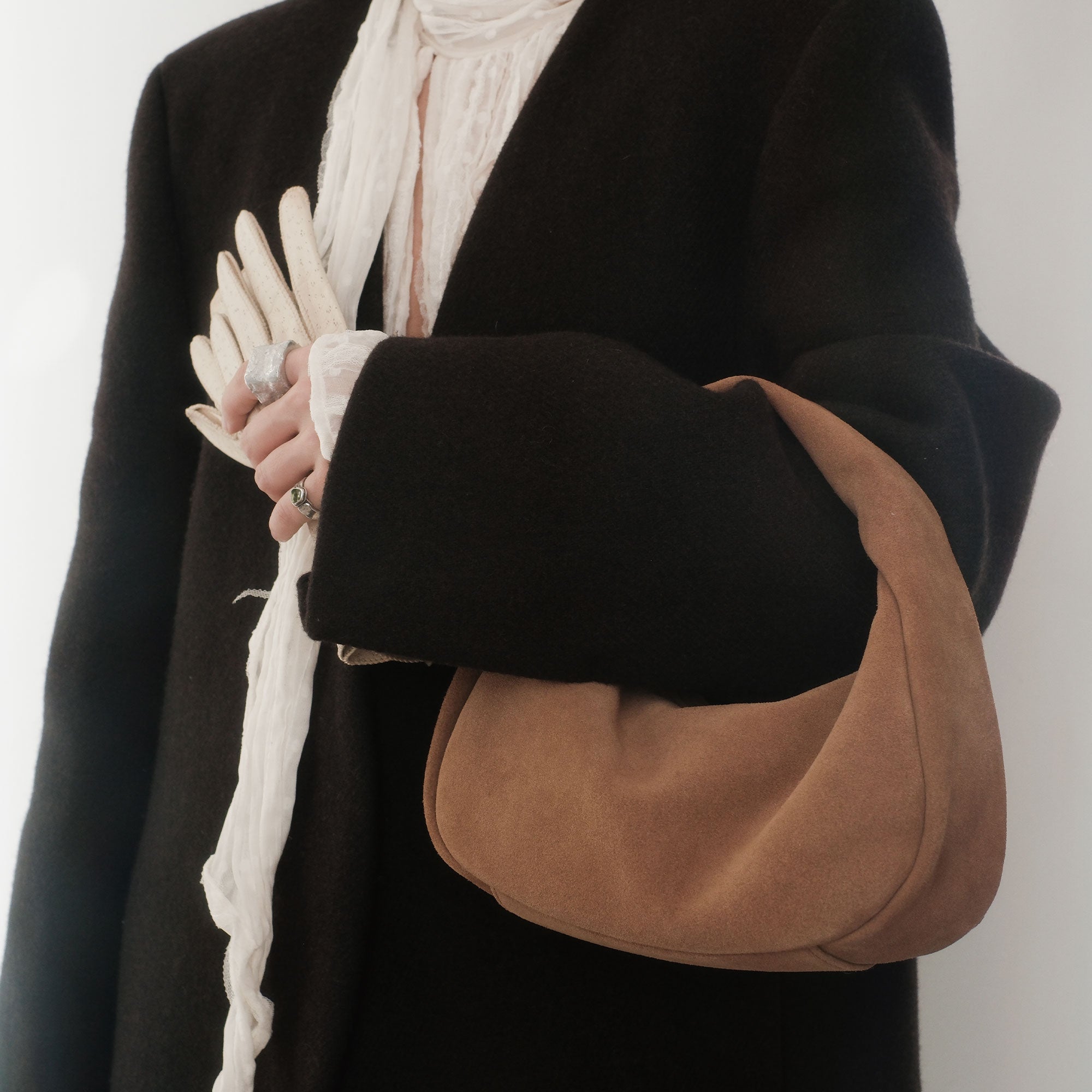 FRANKIE HANDBAG BROWN SUEDE